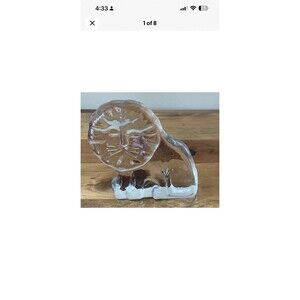 Kosta Boda Glass Zoo Series by Bertil Vallien Lion Vtg 70's Sweden Paperweight